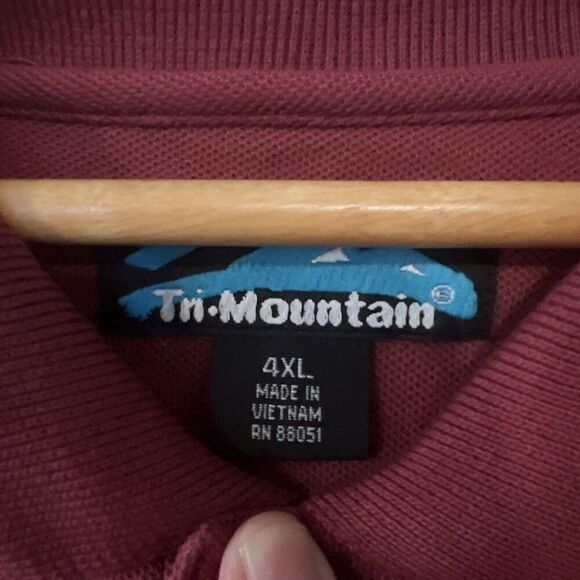 New TRI‎ MOUNTAIN Burgundy Long Sleeve POLO PERFORMANCE SHIRT SIZE 4XL NWT - Picture 2 of 4